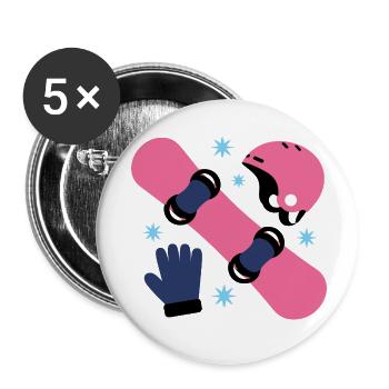Glam Skate Pink and Blue Helmet - Buttons small 1''/25 mm (5-pack) - white - Front