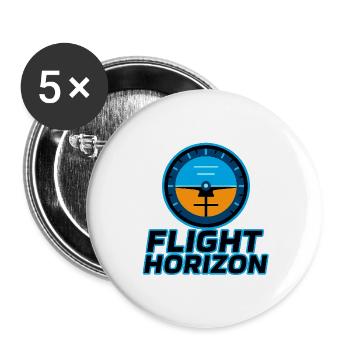 Flight Horizon Logo - Buttons small 1''/25 mm (5-pack) - white - Front