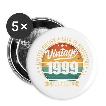 Vintage 1999 Anniversary Limited Edition 1999 - Buttons klein 25 mm (5er Pack) - Weiß - Vorne