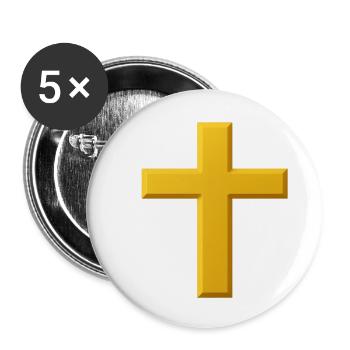NOUVEAU -- Une touche dorée de foi ! - Lot de 5 petits badges (25 mm) - blanc - Devant