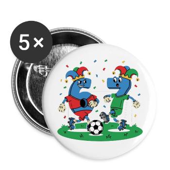 67 Six Seven Costume Carnaval Football Italie Mème - Lot de 5 petits badges (25 mm) - blanc - Devant