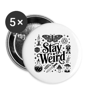 Bleib seltsam – Sternzeichen-Design - Buttons klein 25 mm (5er Pack) - Weiß - Vorne