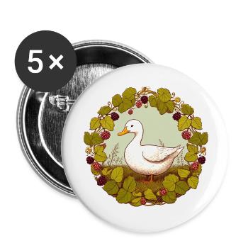 Cercle de la vigne de canard - Lot de 5 petits badges (25 mm) - blanc - Devant