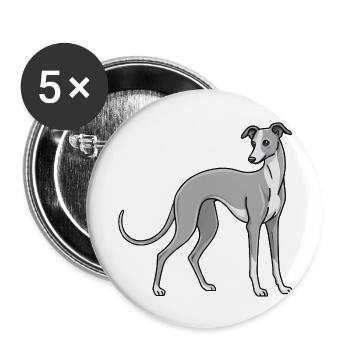 Lévrier italien - Lot de 5 petits badges (25 mm) - blanc - Devant