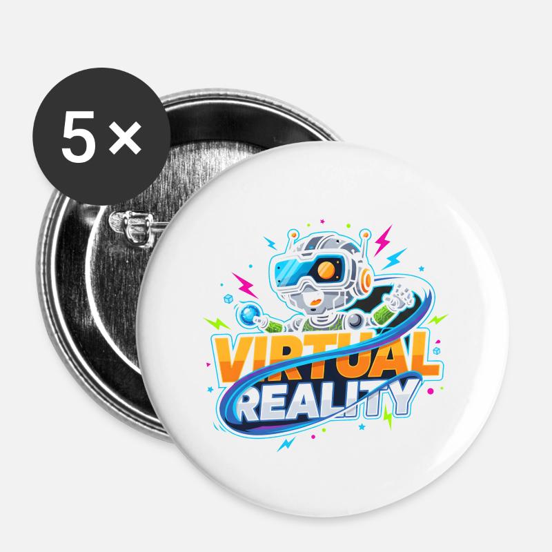Virtual-Reality Gaming Technologie Kidstyle - Buttons klein 25 mm (5er Pack) - Weiß
