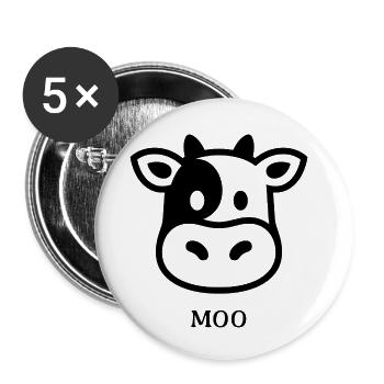 Cow Silhouette Backyard Style - Buttons small 1''/25 mm (5-pack) - white - Front