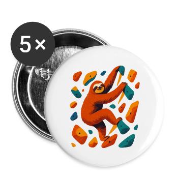 Don de la salle d’escalade pour paresseux de bloc - Lot de 5 petits badges (25 mm) - blanc - Devant