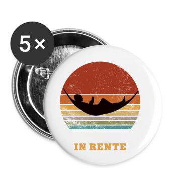 Hörakustiker Rente Ruhestand Ruheständler Rentner - Buttons klein 25 mm (5er Pack) - Weiß - Vorne
