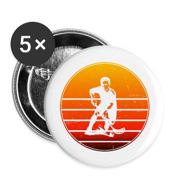 Kurz und klar Floorball - Buttons klein 25 mm (5er Pack) - Weiß - Vorne