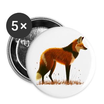Maned wolf - Buttons small 1''/25 mm (5-pack) - white - Front