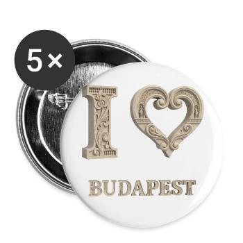 I Love Budapest – Architectural City Design - Buttons klein 25 mm (5er Pack) - Weiß - Vorne