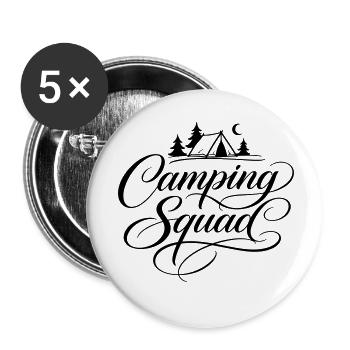 Tente de camping - Lot de 5 petits badges (25 mm) - blanc - Devant