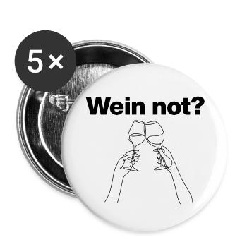 Manque de vin ? – Santé à la vie, amoureuse du vin - Lot de 5 petits badges (25 mm) - blanc - Devant