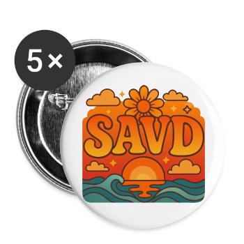 Redeemed Cross Retro Bible Christian Faith Jesus - Buttons small 1''/25 mm (5-pack) - white - Front