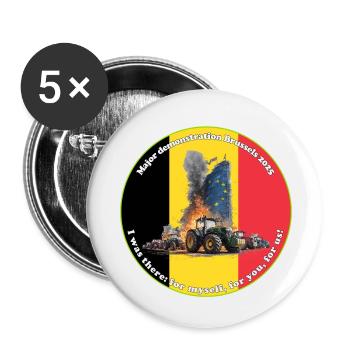 Bauernproteste in Brüssel 2025 - Buttons klein 25 mm (5er Pack) - Weiß - Vorne