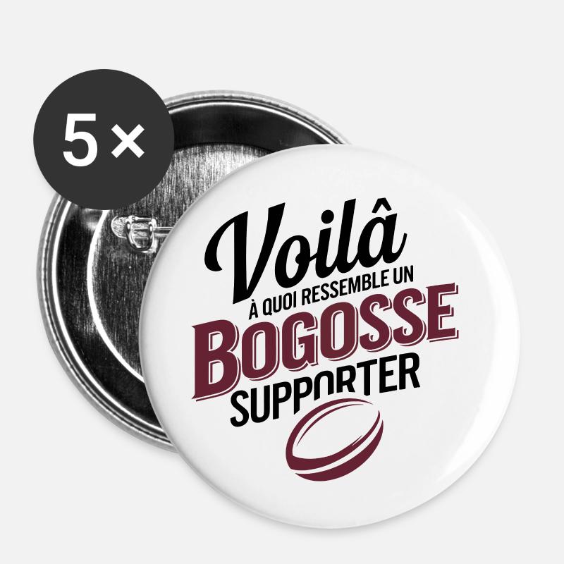 Bogosse rugby supporter - Buttons small 1''/25 mm (5-pack) - white