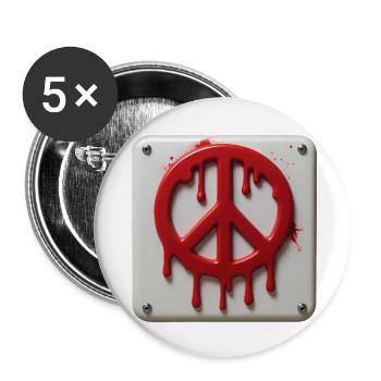 PEACE EMERGENCY #2 - peace & love - Buttons small 1''/25 mm (5-pack) - white - Front