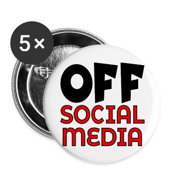 AUSSERHALB DER SOZIALEN MEDIEN - Buttons klein 25 mm (5er Pack) - Weiß - Vorne