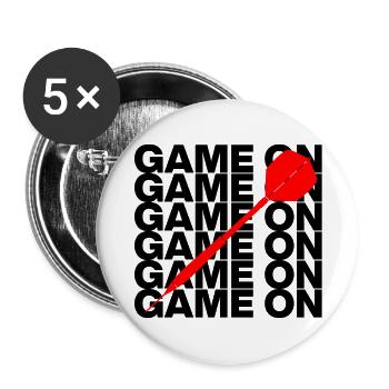 Game On: Dart Attack! ONEHUNDRETEIGHTY, arrow red - Buttons small 1''/25 mm (5-pack) - white - Front