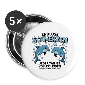 Endlose Schmerzn - Funny Deutsche Memes - Buttons klein 25 mm (5er Pack) - Weiß - Vorne