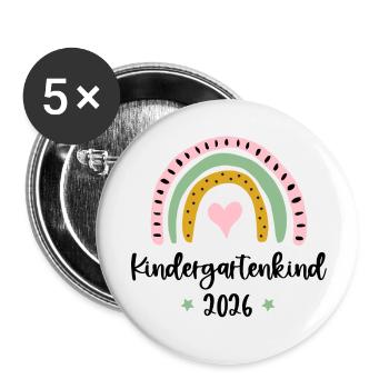 Enfant de la maternelle 2025 Rainbow Daygarten Maternelle - Lot de 5 petits badges (25 mm) - blanc - Devant