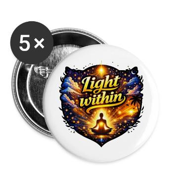 Licht im Inneren - Buttons klein 25 mm (5er Pack) - Weiß - Vorne