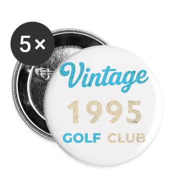 Vintage 1995 Golf Club Retro Geburtsjahr Geschenk - Buttons klein 25 mm (5er Pack) - Weiß - Vorne