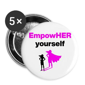 EMPOHER-TOI SUPER-HÉROÏNE ROSE EMPOWERMENT - Lot de 5 petits badges (25 mm) - blanc - Devant