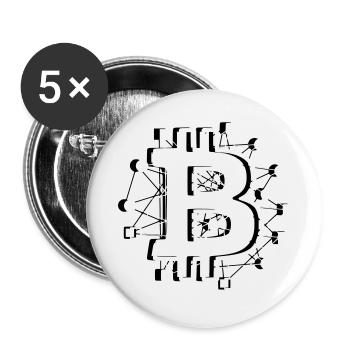 Bitcoin Board Circuit Tech Crypto - Buttons small 1''/25 mm (5-pack) - white - Front