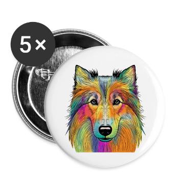 collie - Buttons small 1''/25 mm (5-pack) - white - Front