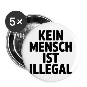 Personne n’est illégal - contre la droite - Lot de 5 petits badges (25 mm) - blanc - Devant