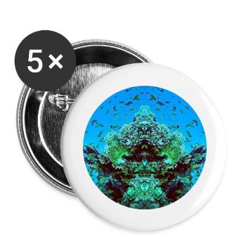 Water creatures in the red - Buttons small 1''/25 mm (5-pack) - white - Front