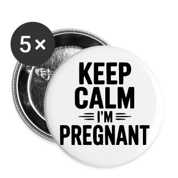 Keep Calm I'm Pregnant - Buttons small 1''/25 mm (5-pack) - white - Front