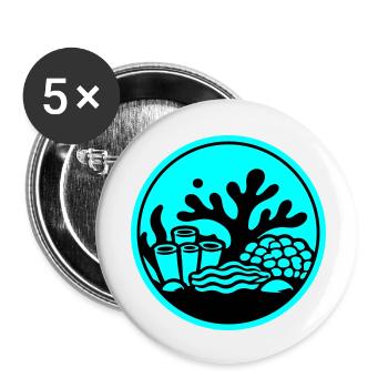 Coral Symbol Coral Reef Ocean - Buttons small 1''/25 mm (5-pack) - white - Front