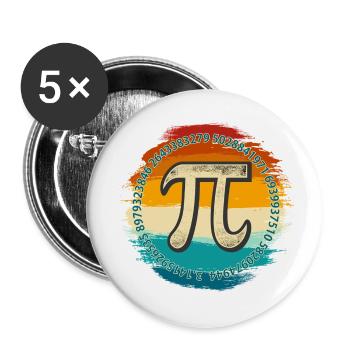 Pi Spectrum Emblem Tee - Buttons small 1''/25 mm (5-pack) - white - Front