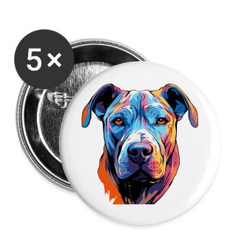 Pop Art de bandes dessinées pour chiens - Lot de 5 petits badges (25 mm) - blanc - Devant