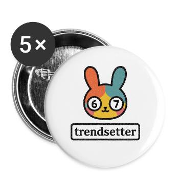 Bunny 67 : Créateur de tendances - Lot de 5 petits badges (25 mm) - blanc - Devant