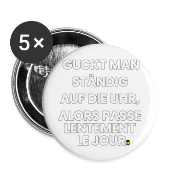 German-French-Rhyme 2 (Ver. A) - Buttons klein 25 mm (5er Pack) - Weiß - Vorne