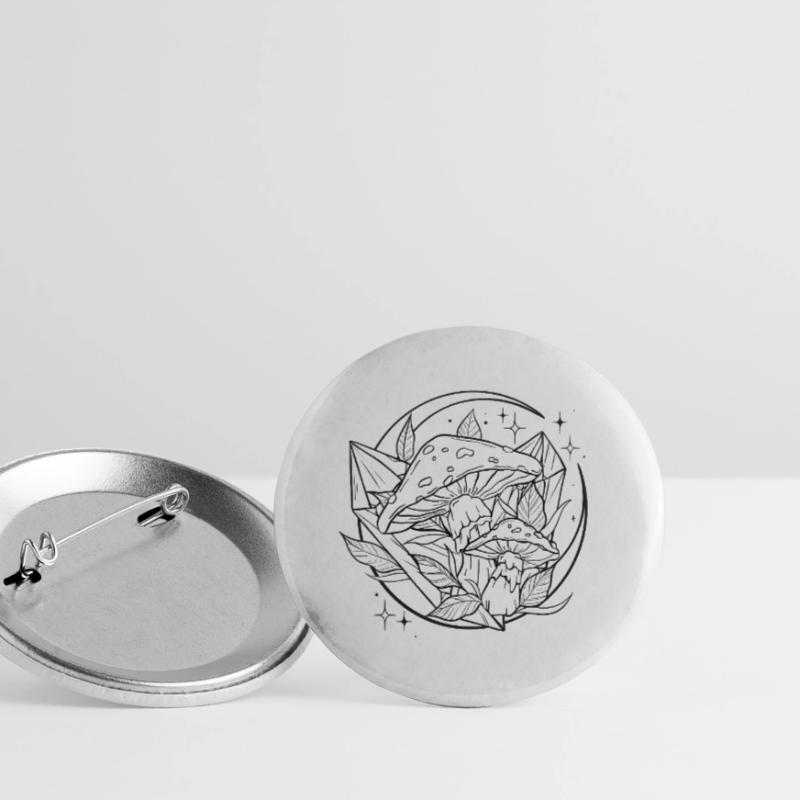 Witchy Toadstool with Magic Crystal Buttons small 1''/25 mm (5-pack)