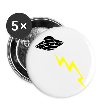 UFO Invasion Lightning Attack Alien Vector - Buttons small 1''/25 mm (5-pack) - white - Front