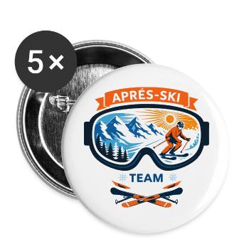 Apres Ski Team Comic Design - Buttons klein 25 mm (5er Pack) - Weiß - Vorne
