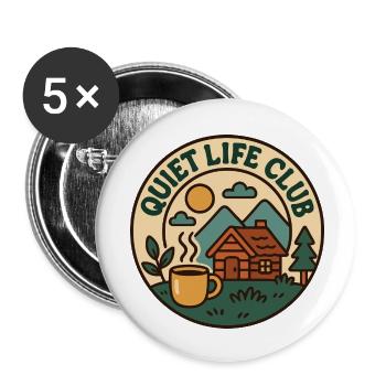 Quiet Life Club - Buttons small 1''/25 mm (5-pack) - white - Front