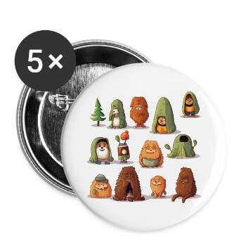 WaldYeti Cuddle Worlds - Buttons small 1''/25 mm (5-pack) - white - Front