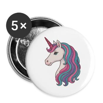 Délice pastel de crinière de licorne - Lot de 5 petits badges (25 mm) - blanc - Devant