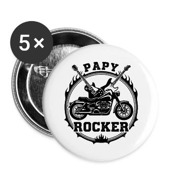 Vintage-Grandpa Biker- und Rocker-T-Shirt – Cade - Buttons klein 25 mm (5er Pack) - Weiß - Vorne