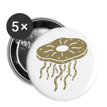 Minimalistisches Kombucha SCoby Tee Quallen - Buttons klein 25 mm (5er Pack) - Weiß - Vorne