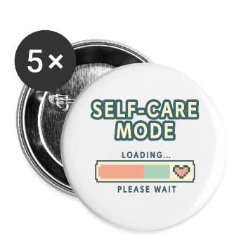 Self-Care Mode Loading - Retro Pixel Edition - Buttons small 1''/25 mm (5-pack) - white - Front