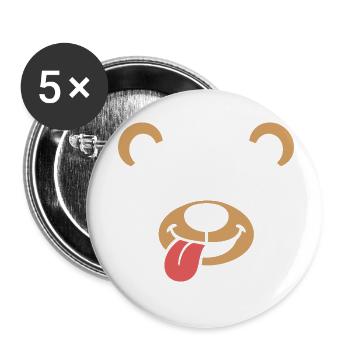 Affe | Big Face Kostüm Karneval Verkleidung - Buttons klein 25 mm (5er Pack) - Weiß - Vorne
