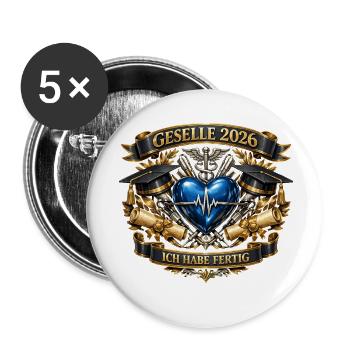 La formation des stagiaires a été réussie en 2026, drôle, mignonne - Lot de 5 petits badges (25 mm) - blanc - Devant