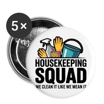 Funny Cleaning Design - Buttons small 1''/25 mm (5-pack) - white - Front